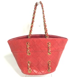 Chanel vintage Chain Shoulder Hand Bag Shoulder Bag Red Gold