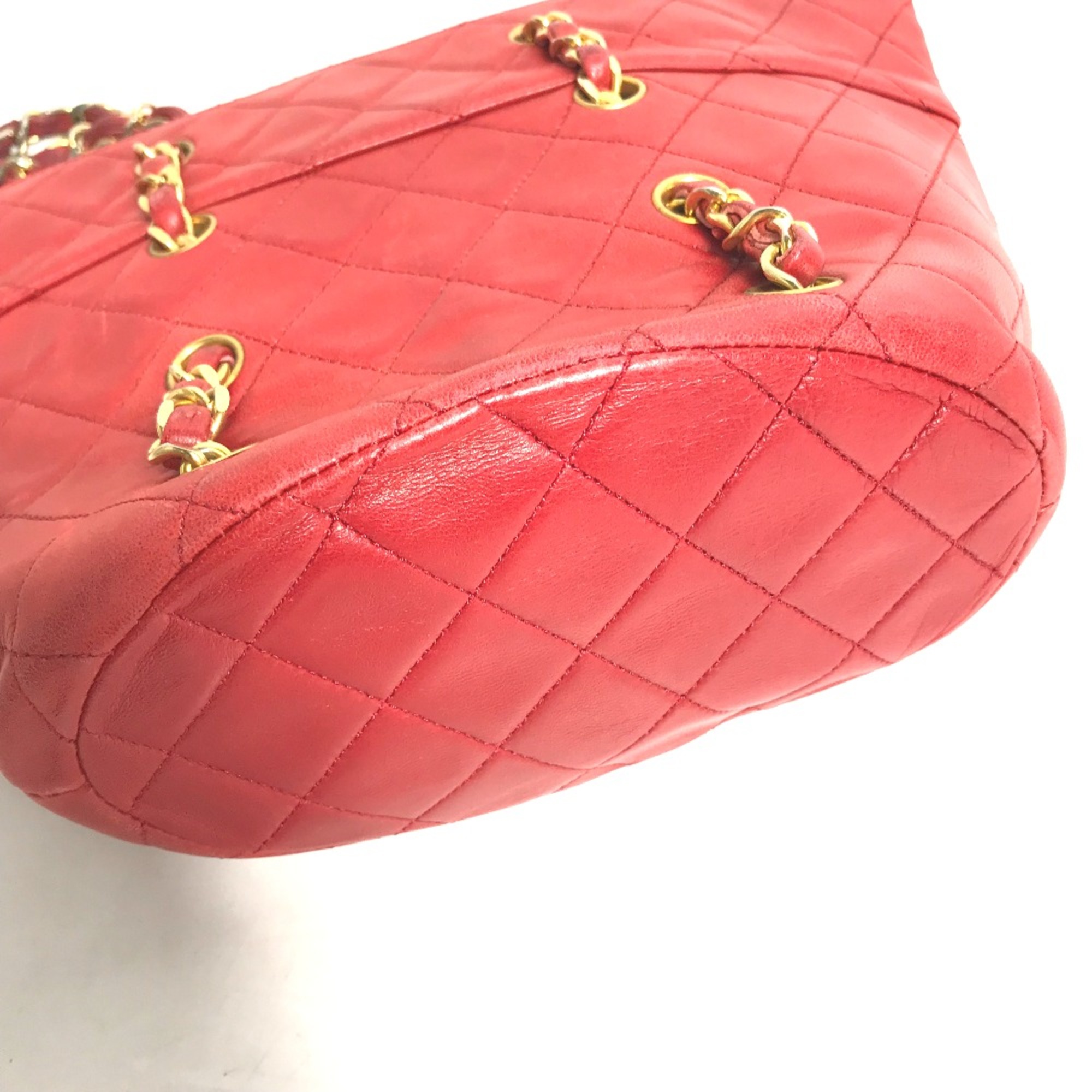 Chanel vintage Chain Shoulder Hand Bag Shoulder Bag Red Gold