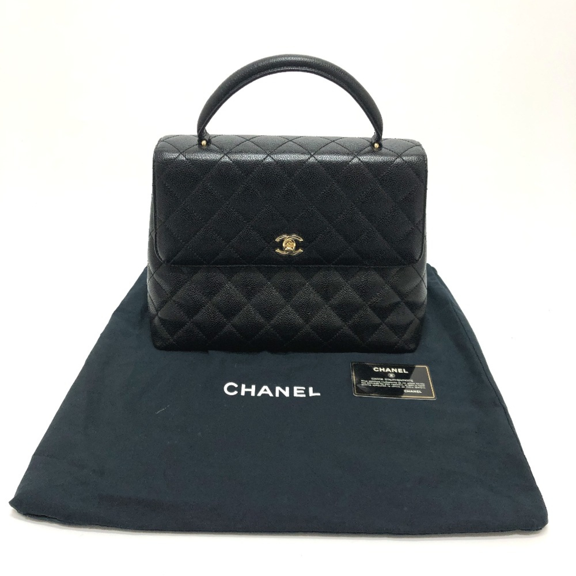 Chanel CC Mark CC Bag Tote Bag Hand Bag Black GoldHardware