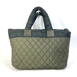 Chanel A48611 Quilted shawl Medium Tote Shoulder Bag Check Tote Bag khaki