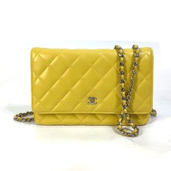 Chanel AP0250 CC Mark Chain Wallet Crossbody Long Wallet Bag Pochette Shoulder Bag yellow