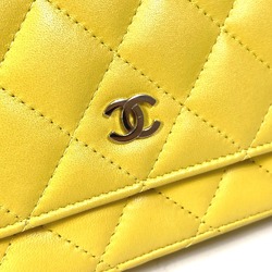 Chanel AP0250 CC Mark Chain Wallet Crossbody Long Wallet Bag Pochette Shoulder Bag yellow