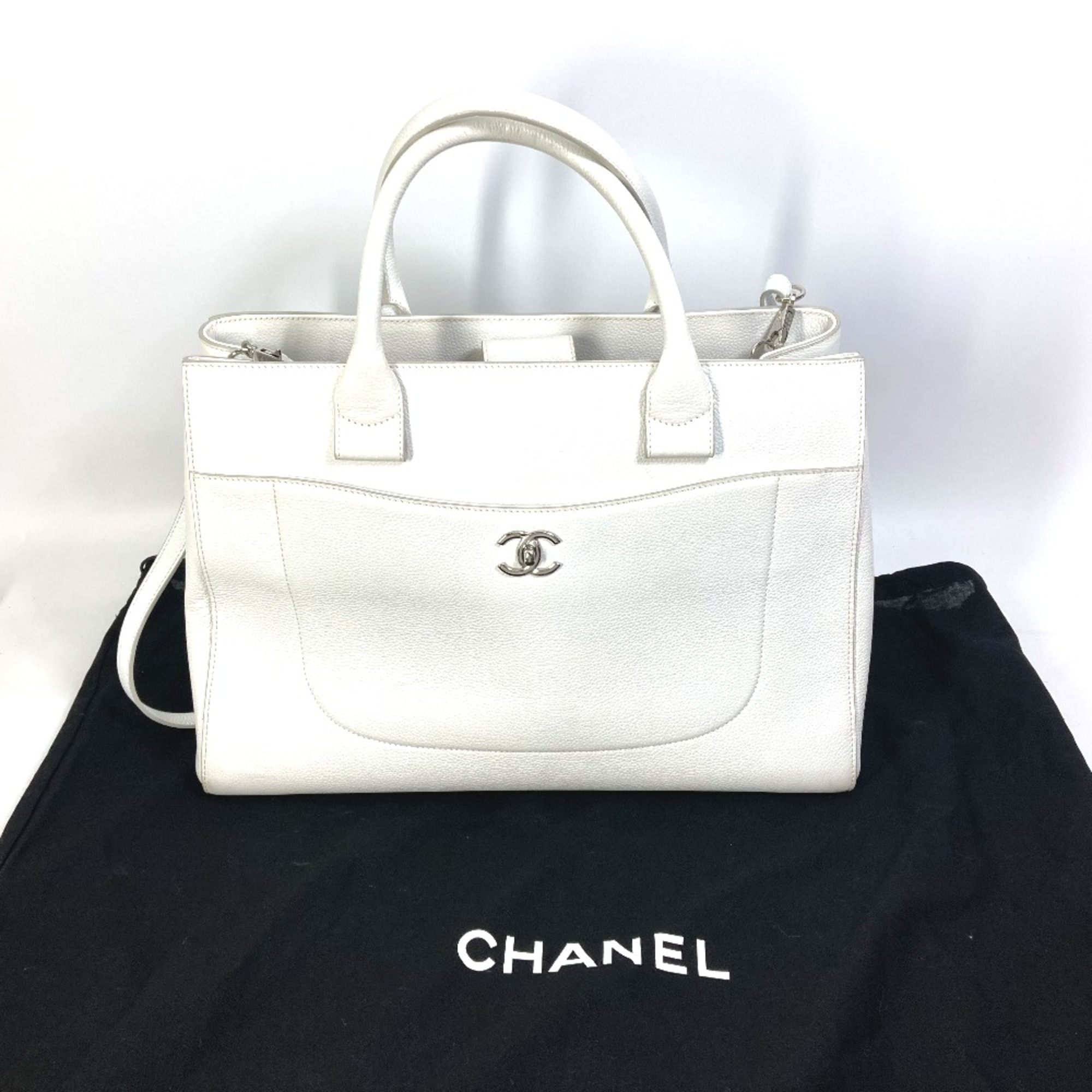 Chanel A69931 CC Mark 2WAY Shoulder Bag shoulder Hand Bag White SilverHardware