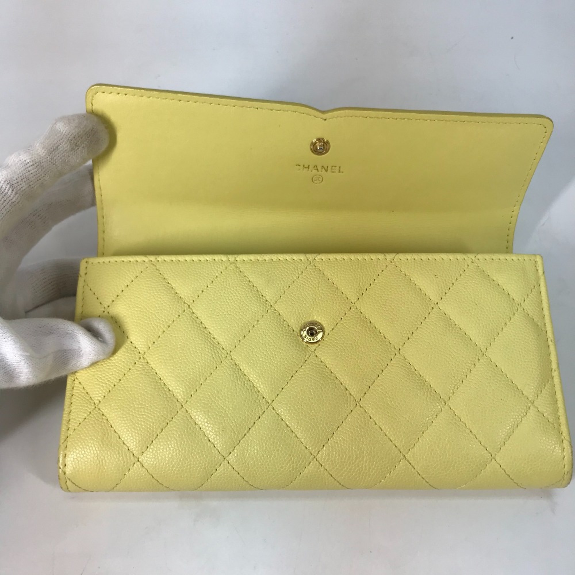 Chanel Long wallet Two fold Long Wallet yellow