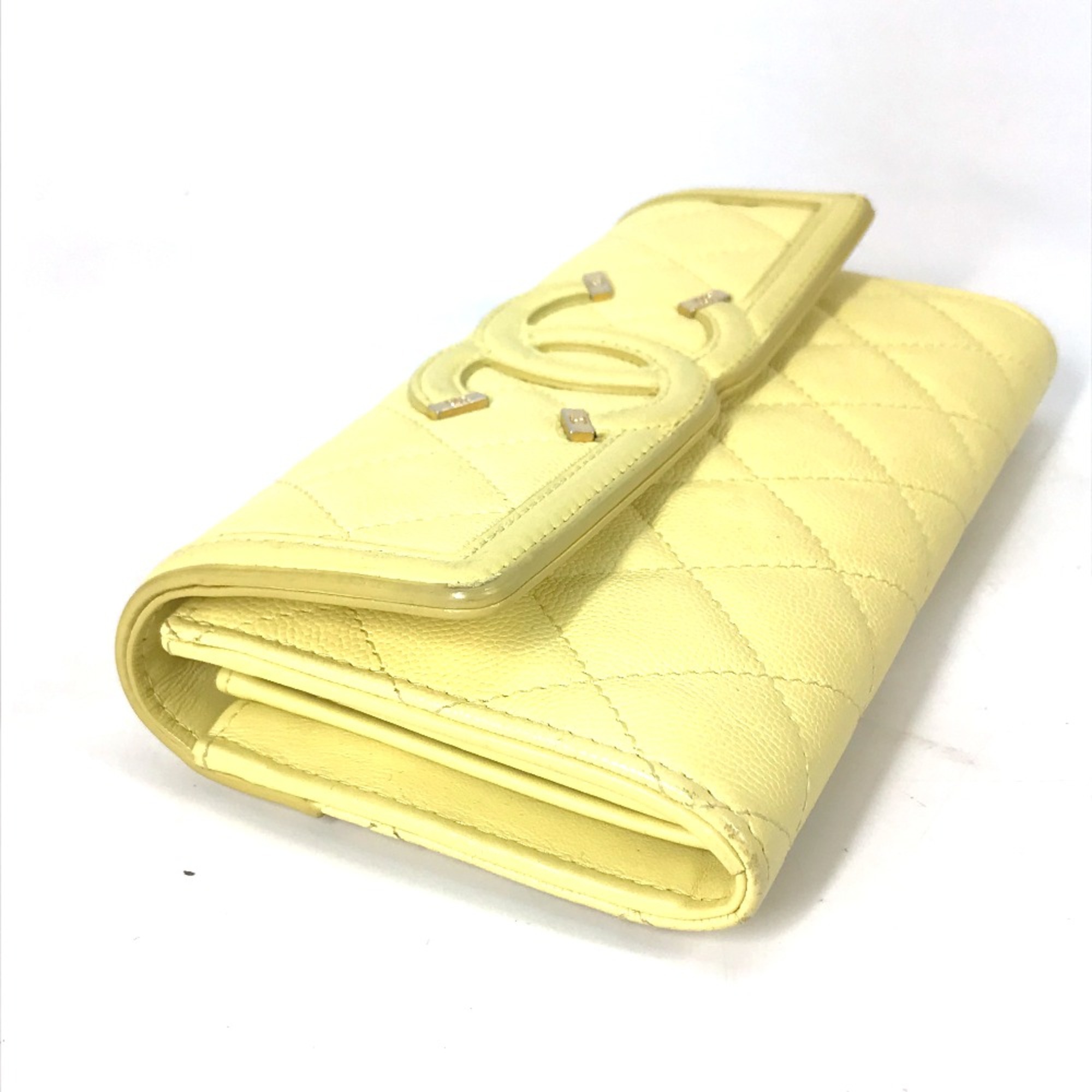 Chanel Long wallet Two fold Long Wallet yellow