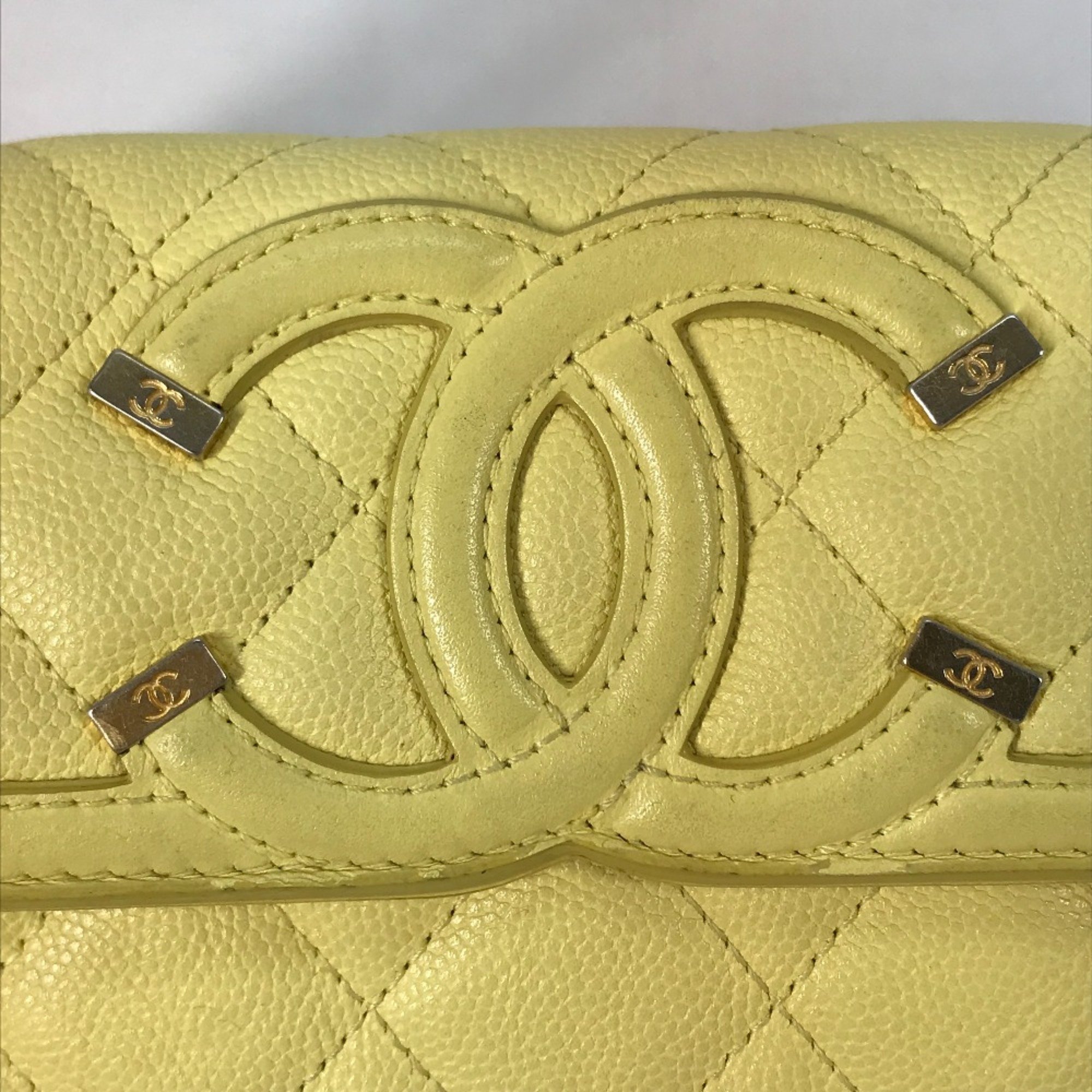 Chanel Long wallet Two fold Long Wallet yellow