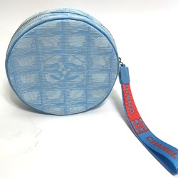 Chanel CC Mark Round type with strap Pouch blue Red