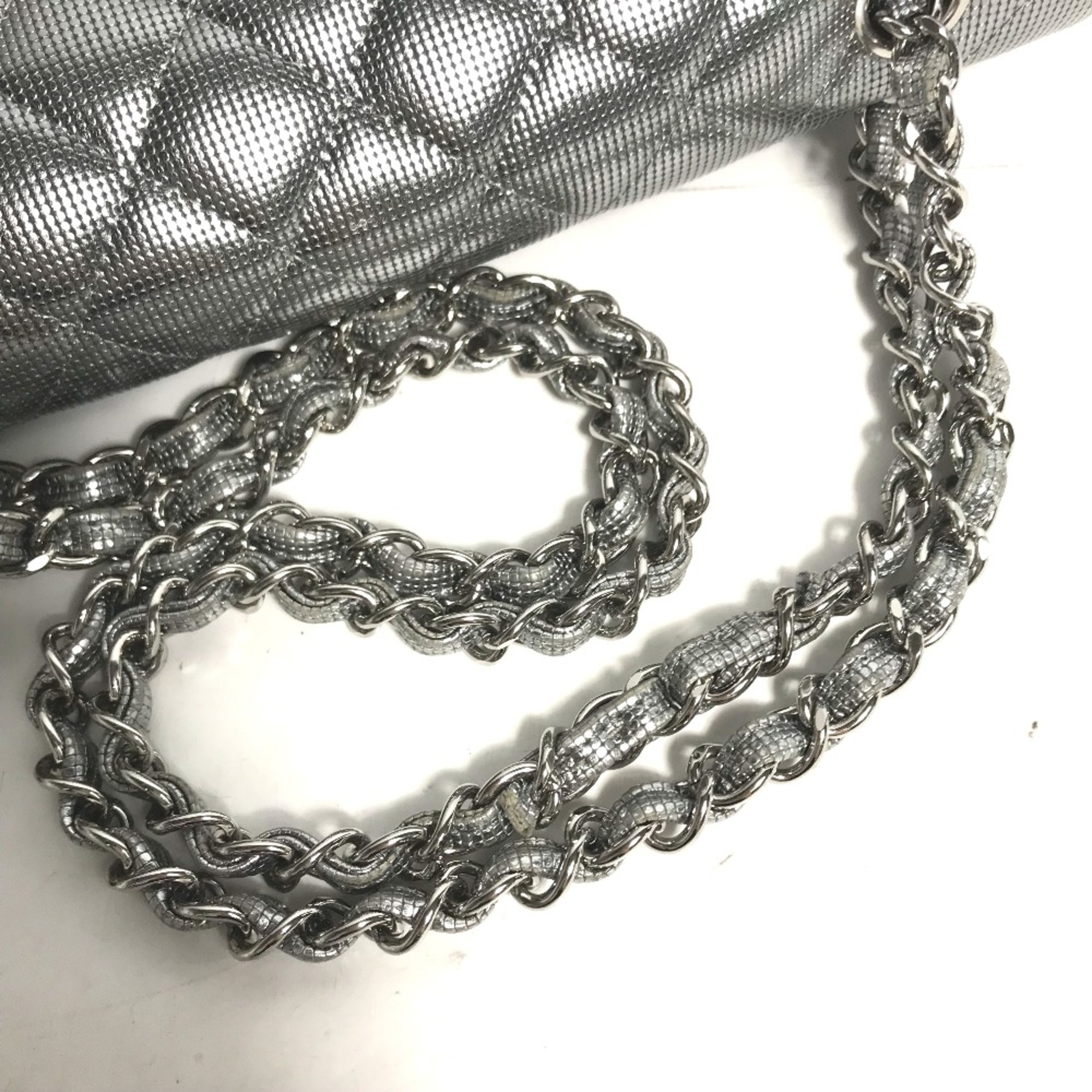 Chanel CC Mark CC Double Chain Shoulder Bag Shoulder Bag Silver