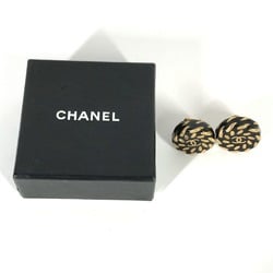 Chanel 97A Vintage accessories round Earrings Gold Black