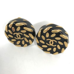 Chanel 97A Vintage accessories round Earrings Gold Black