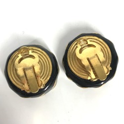 Chanel 97A Vintage accessories round Earrings Gold Black