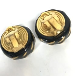 Chanel 97A Vintage accessories round Earrings Gold Black