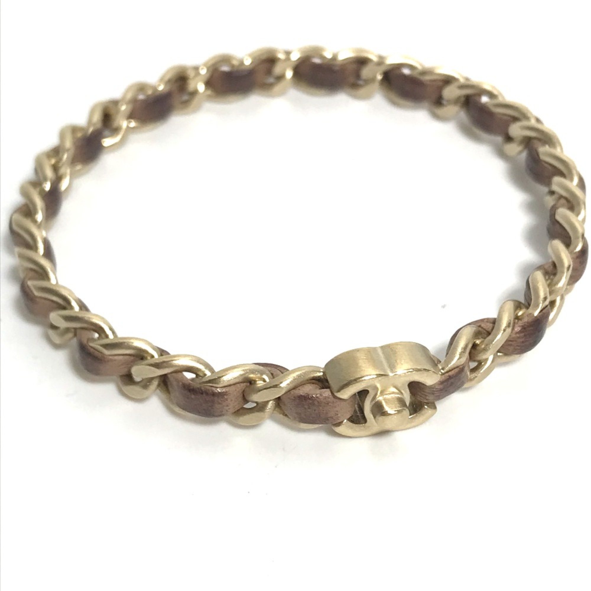 Chanel B12 Chain Accessories Bracelet Bangle Gold Brown