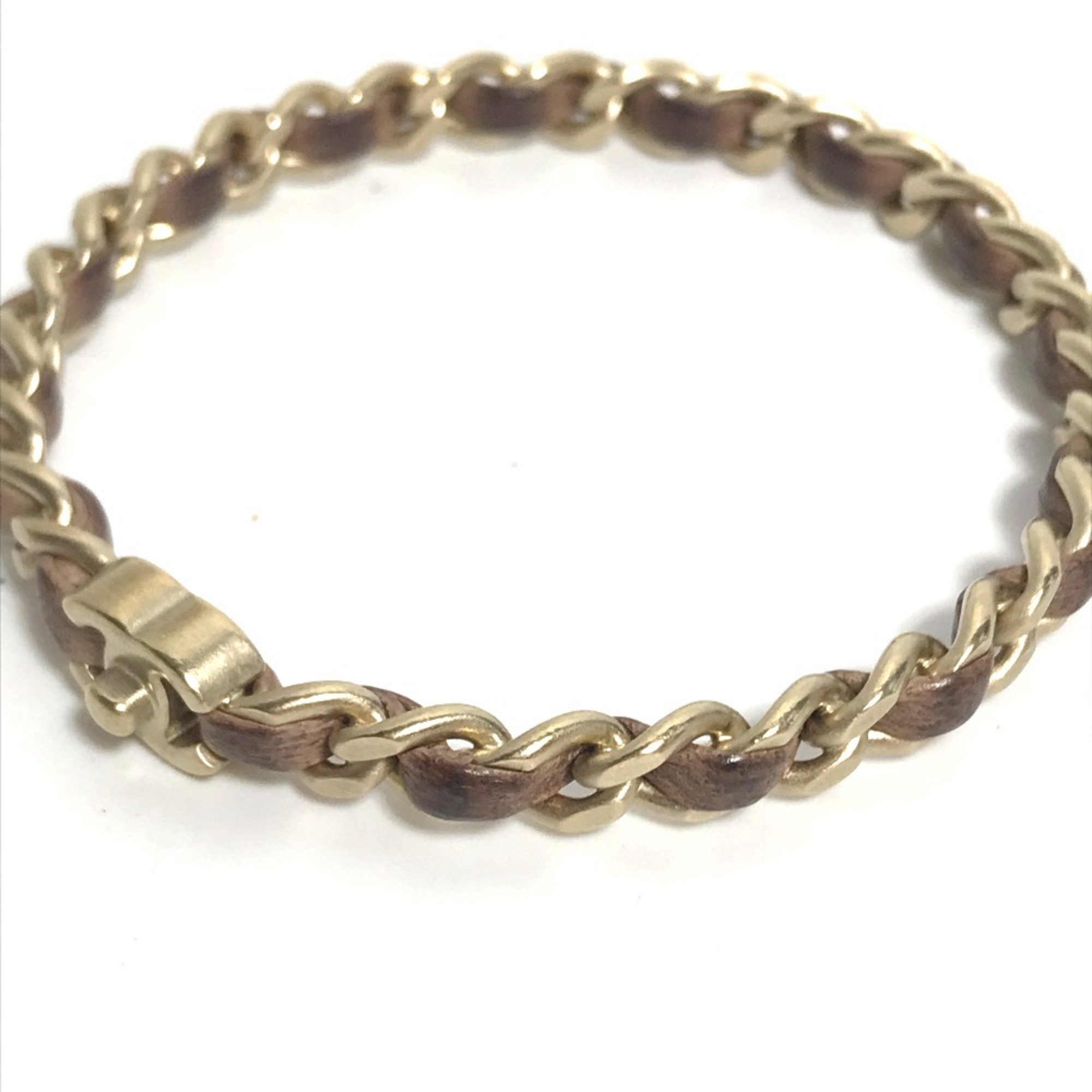 Chanel B12 Chain Accessories Bracelet Bangle Gold Brown