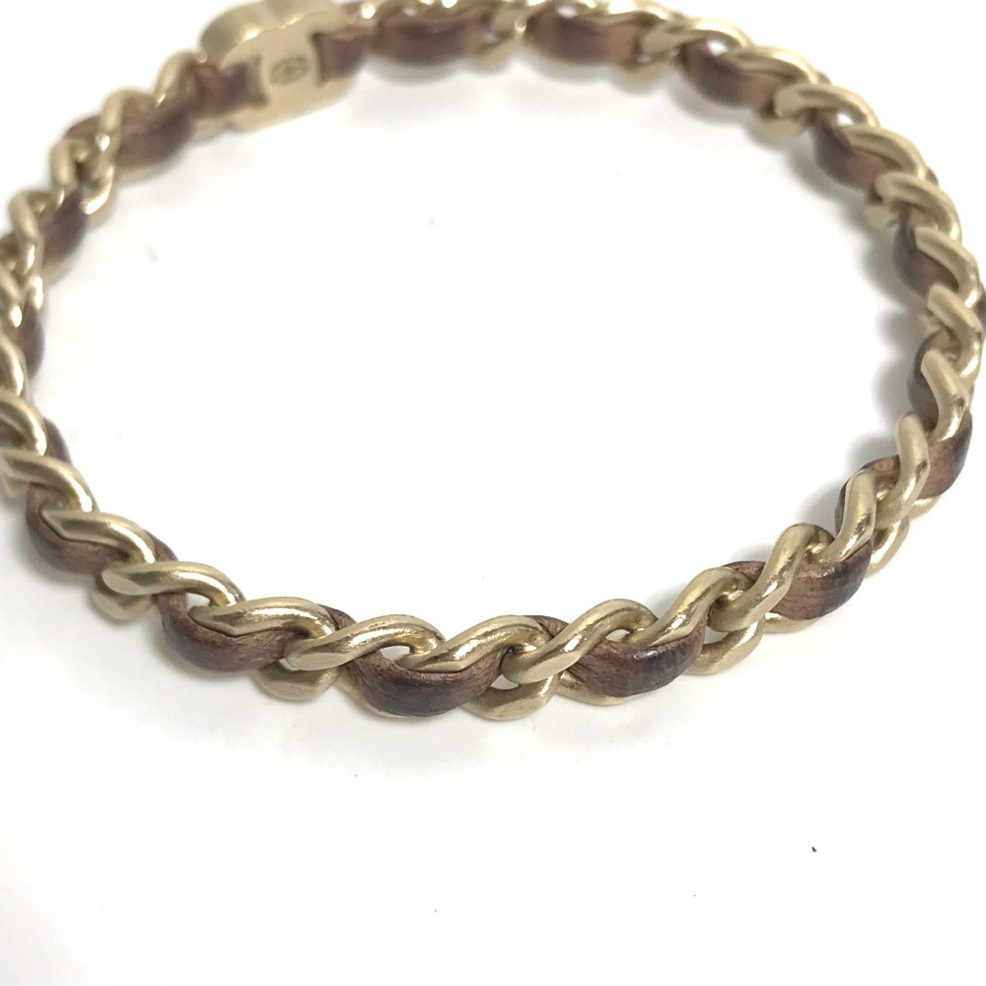 Chanel B12 Chain Accessories Bracelet Bangle Gold Brown