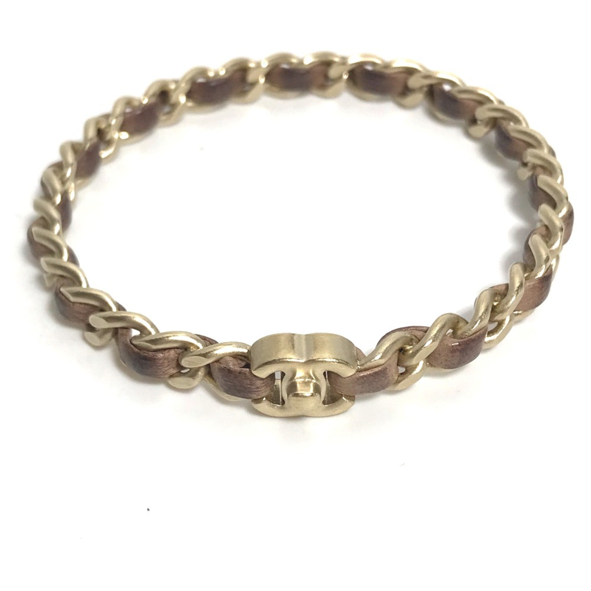 Chanel B12 Chain Accessories Bracelet Bangle Gold Brown