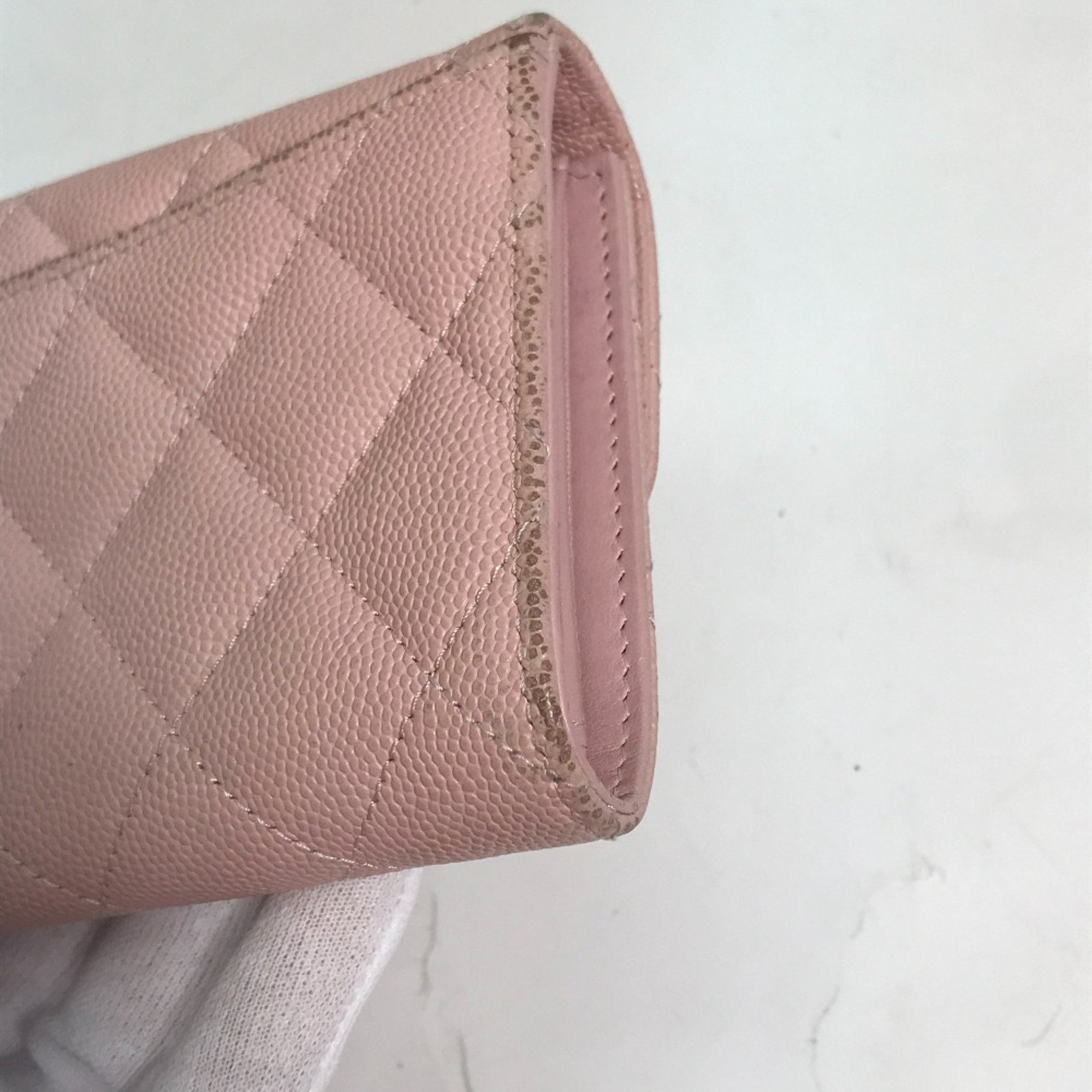 Chanel AP0232 Quilted flap wallet Trifold wallet Baby pink pink