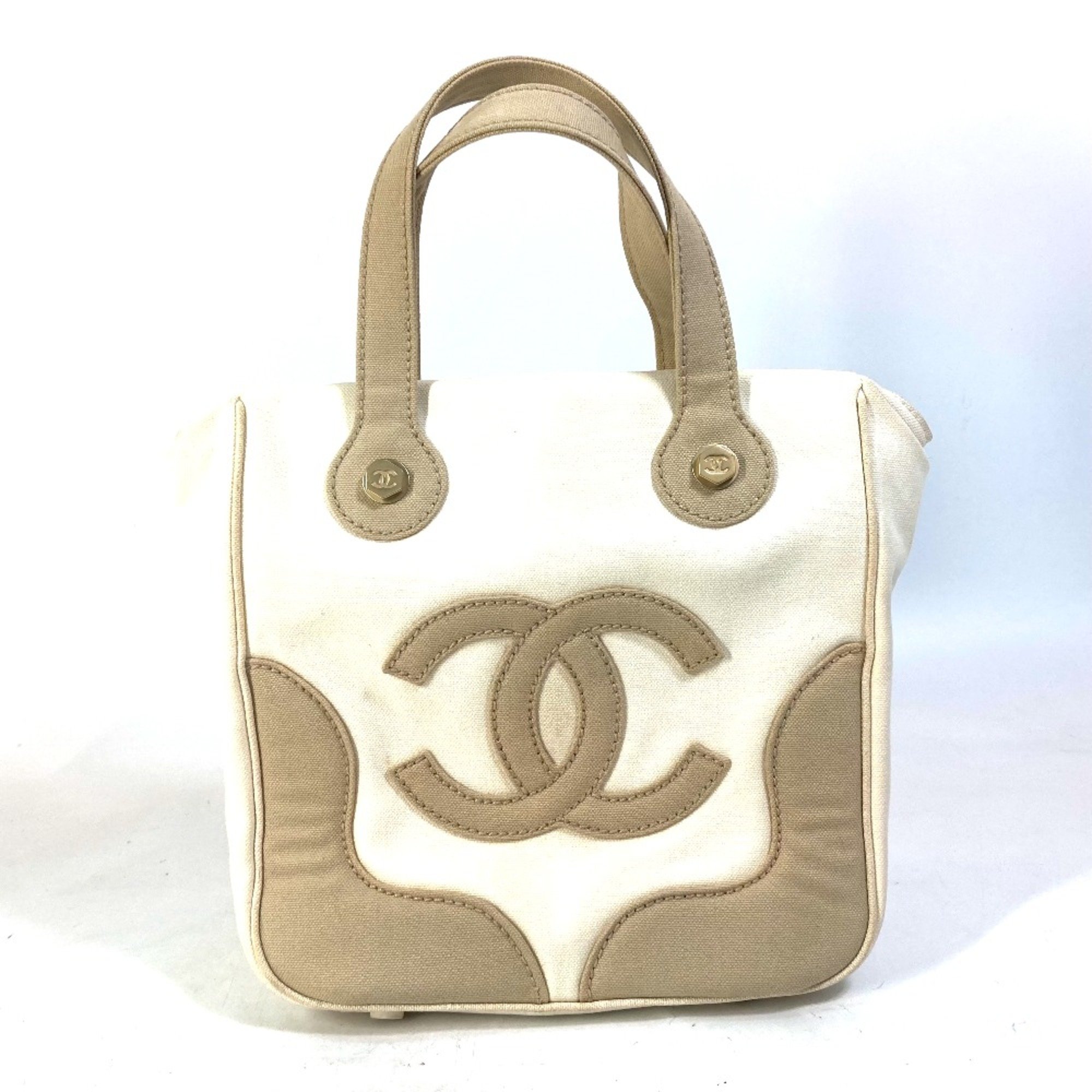 Chanel Shoulder Shoulder Bag Hand Bag Bag Tote Bag Beige White