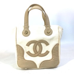 Chanel Shoulder Shoulder Bag Hand Bag Bag Tote Bag Beige White