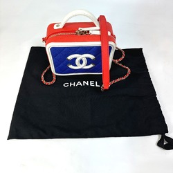 Chanel A93342 CC Mark Tricolor Shoulder Bag Red