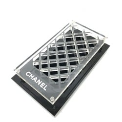 Chanel logo gloss stand case Accessory case Black clear