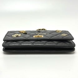 Chanel A80441 2.55 Embroidered Studs Chain wallet Shoulder Bag Black GoldHardware