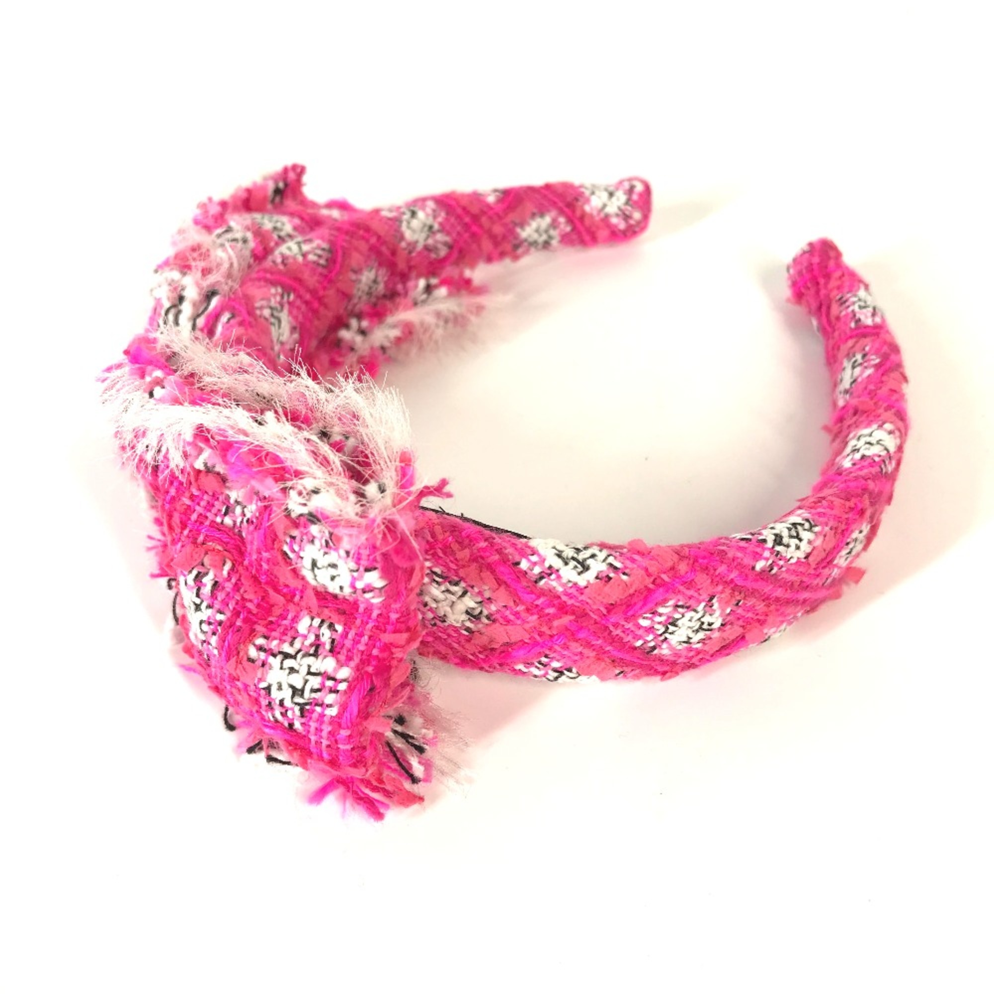 Chanel 14S headband hair band hair accessories Katyusha pink White