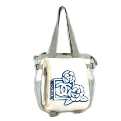 Chanel Sports SPORTS Shoulder Bag Bag Mesh Tote Bag White blue