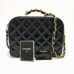 Chanel Matelasse 2WAY Bag Shoulder Crossbody Hand Bag Black GoldHardware