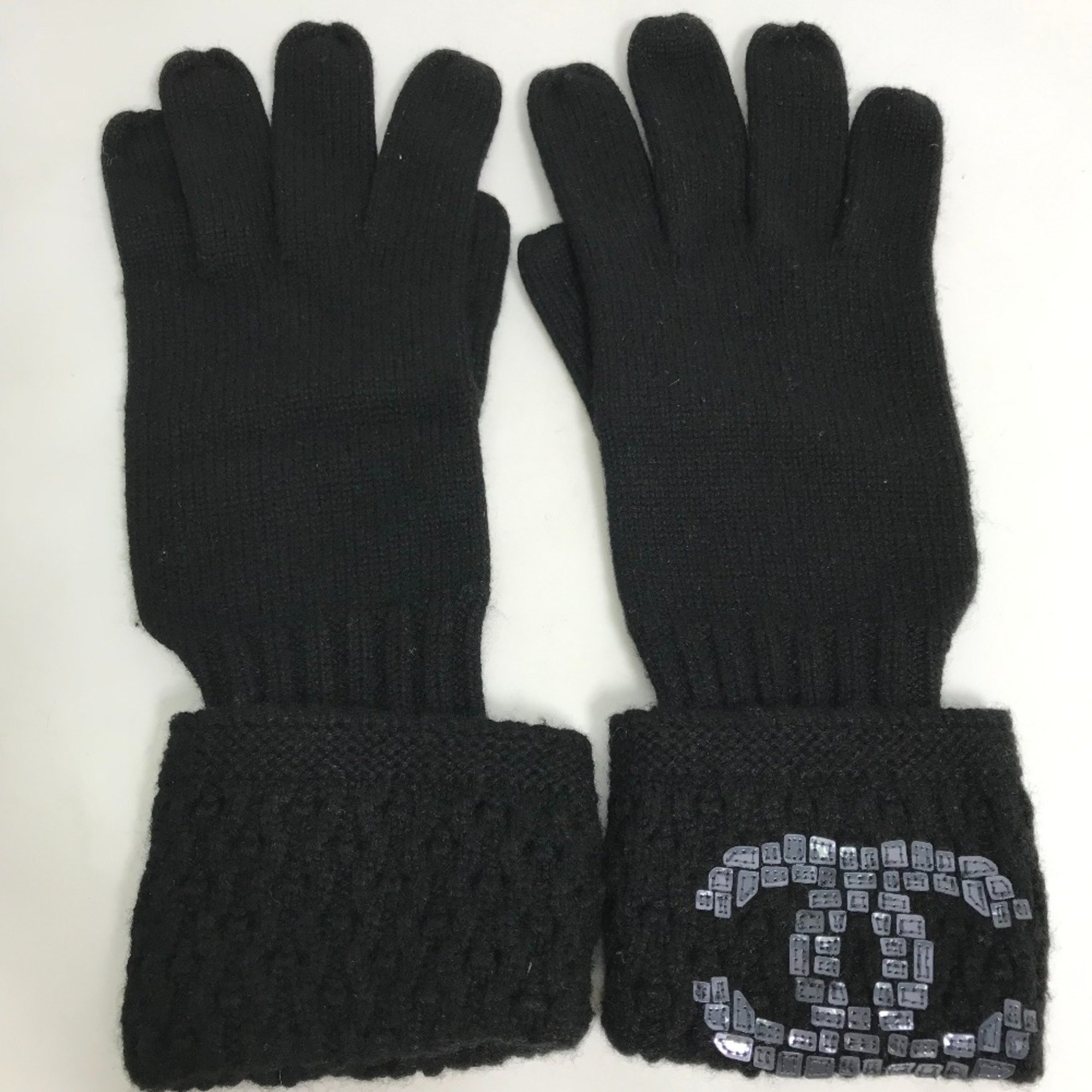 Chanel long Glove gloves Black