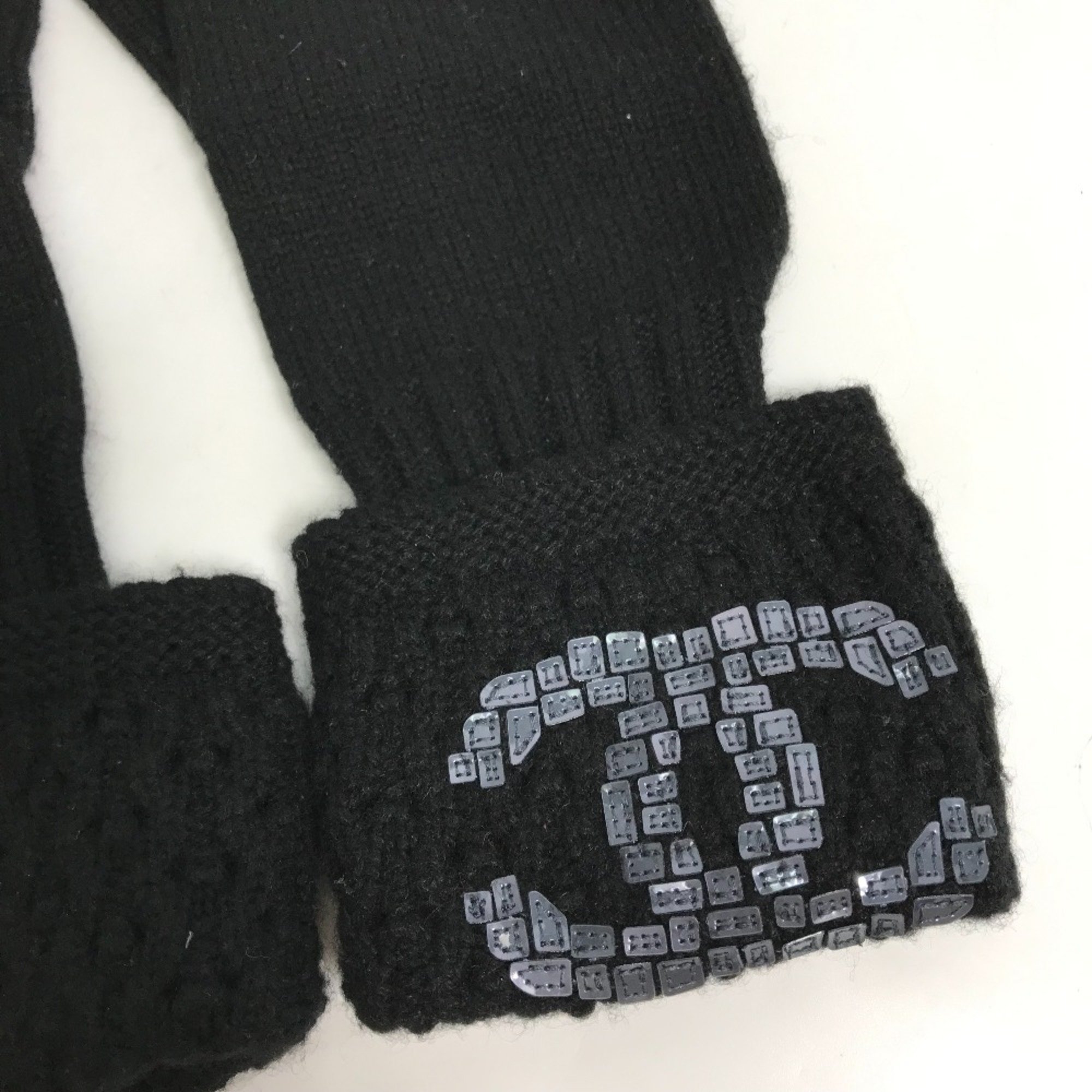 Chanel long Glove gloves Black