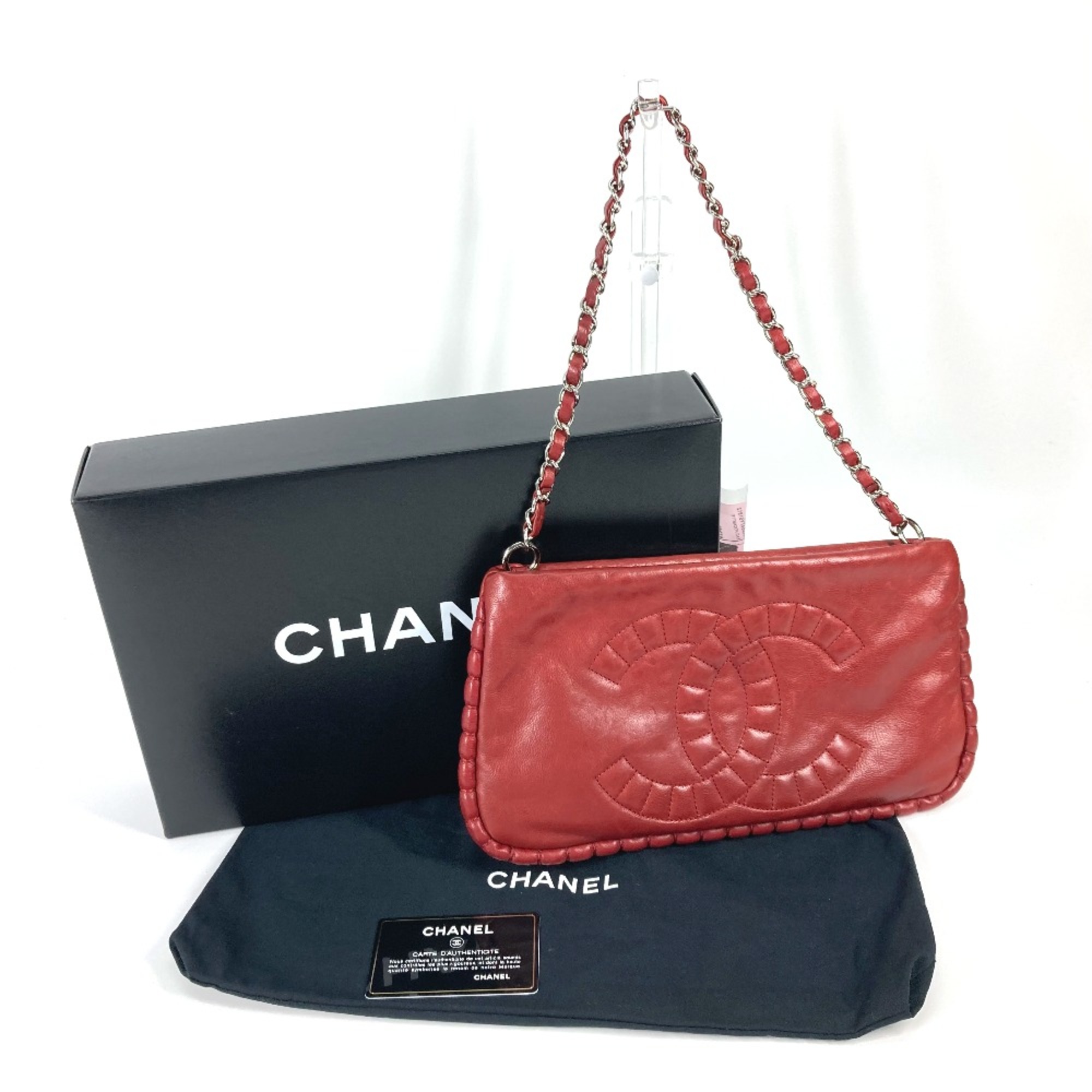 Chanel A48547 10A bag shoulder chain Shoulder Bag Red SilverHardware