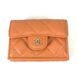 Chanel AP0230 CC Mark Compact wallet Trifold wallet Orange GoldHardware
