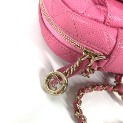 Chanel Matelasse Quilted Chain Bag Crossbody Pochette Shoulder Bag pink Gold