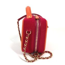 Chanel CC Mark Crossbody 2WAY bag Chain Shoulder Bag Red Orange