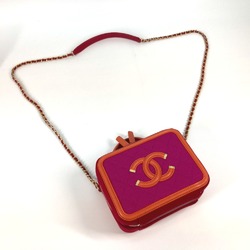 Chanel CC Mark Crossbody 2WAY bag Chain Shoulder Bag Red Orange