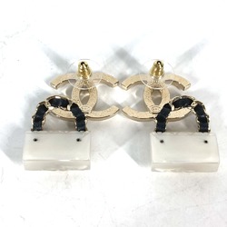 Chanel B23C Chain Matelasse Handbag Accessories Pierce Gold White x Black