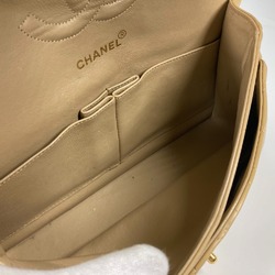 Chanel A01112 CC Mark Double Chain shoulder strap Shoulder Bag Beige GoldHardware