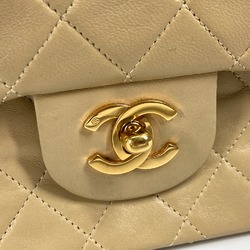 Chanel A01112 CC Mark Double Chain shoulder strap Shoulder Bag Beige GoldHardware