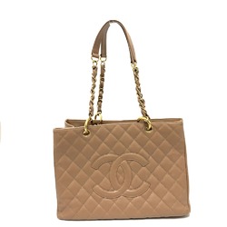 Chanel Tote Bag Double Chain Bags Shoulder Bag Beige GoldHardware