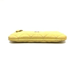 Chanel Matelasse Mini Flat Pouch yellow GoldHardware