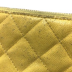 Chanel Matelasse Mini Flat Pouch yellow GoldHardware