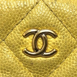 Chanel Matelasse Mini Flat Pouch yellow GoldHardware