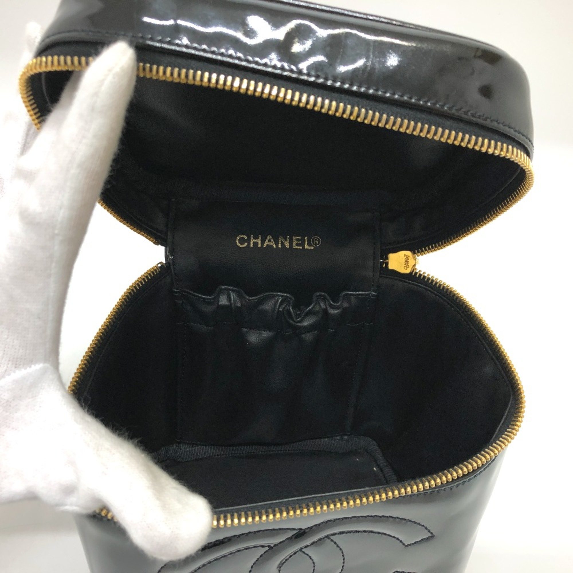 Chanel A01998 Vertical vanity bag Hand Bag Black GoldHardware