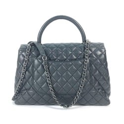 Chanel A92991 top handle chain 2WAY Shoulder Bag Crossbody bag Hand Bag Black SilverHardware