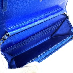 Chanel Long Wallet Bag Chain Bag Chain wallet Shoulder Bag gunmetal blue SilverHardware