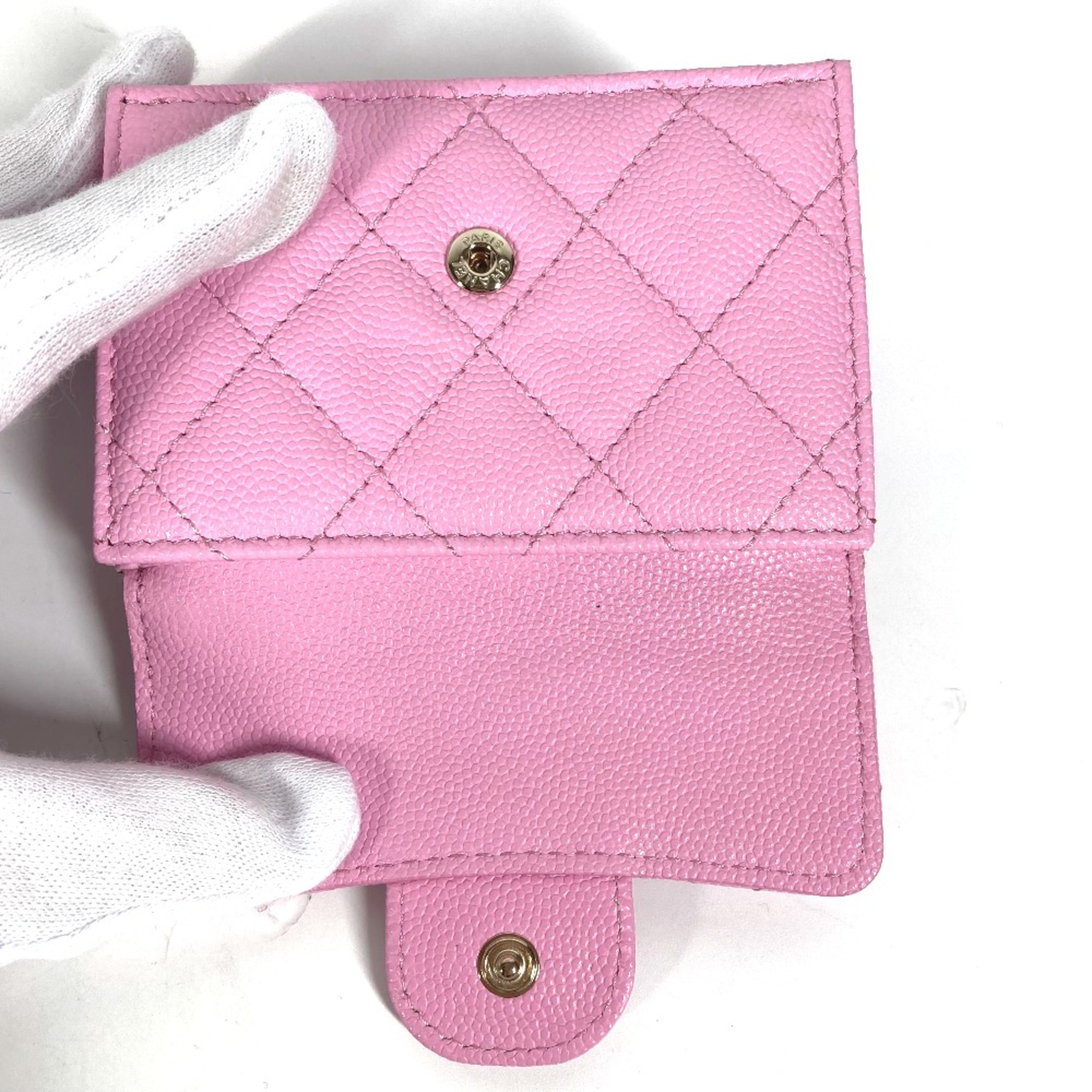 Chanel AP0230 Compact wallet Trifold wallet pink