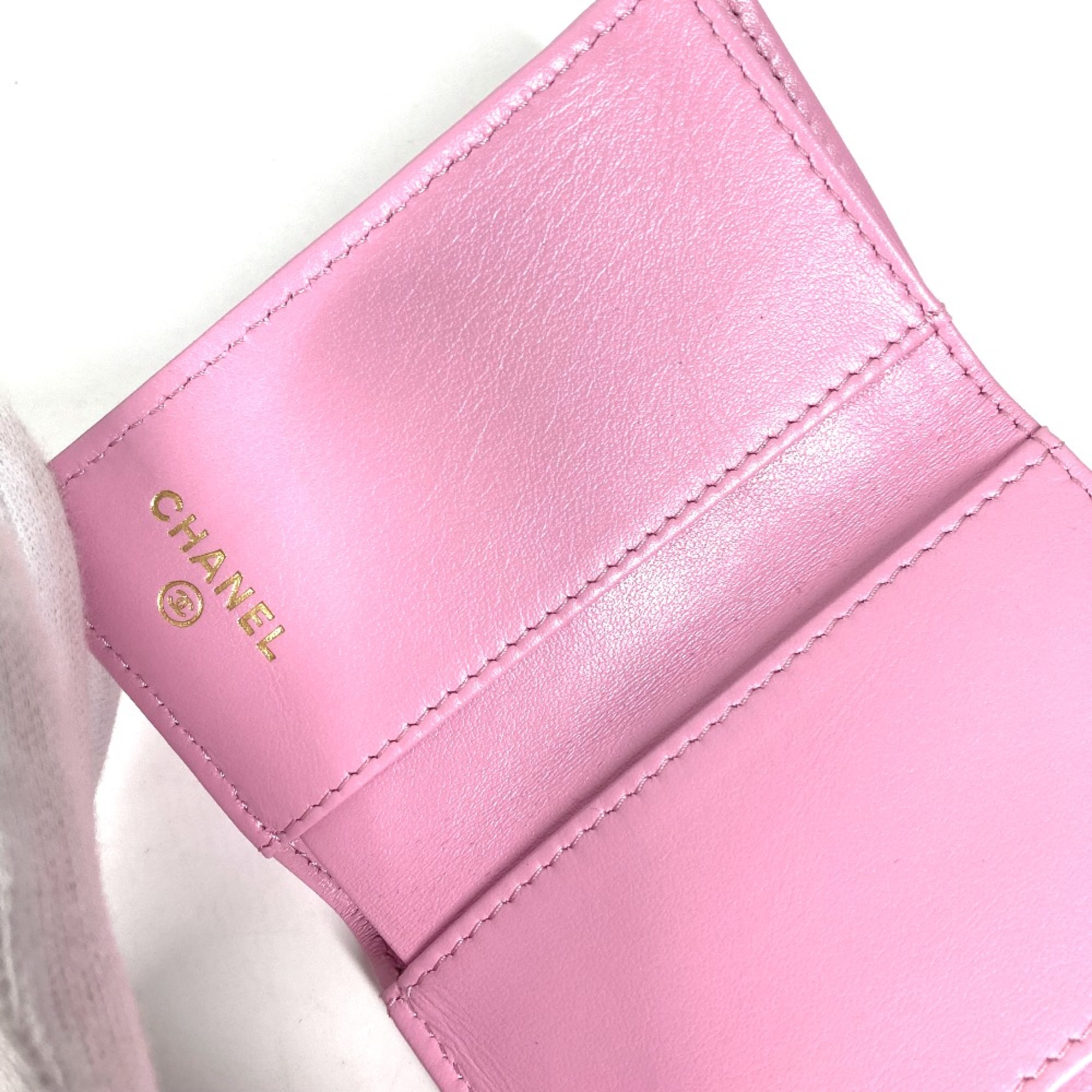 Chanel AP0230 Compact wallet Trifold wallet pink