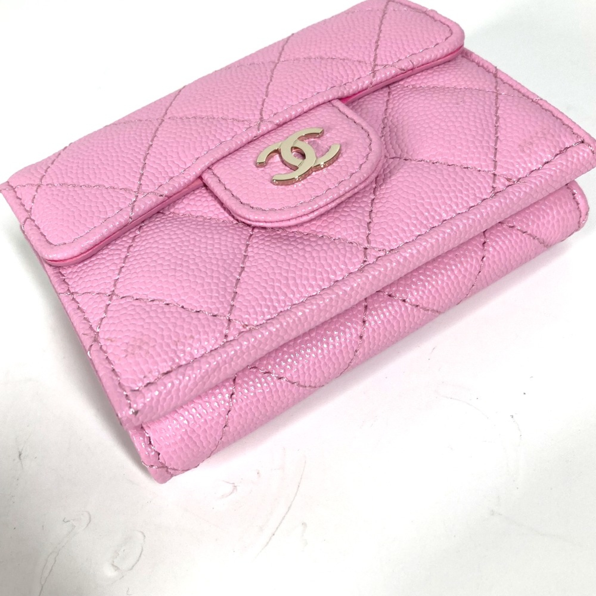 Chanel AP0230 Compact wallet Trifold wallet pink