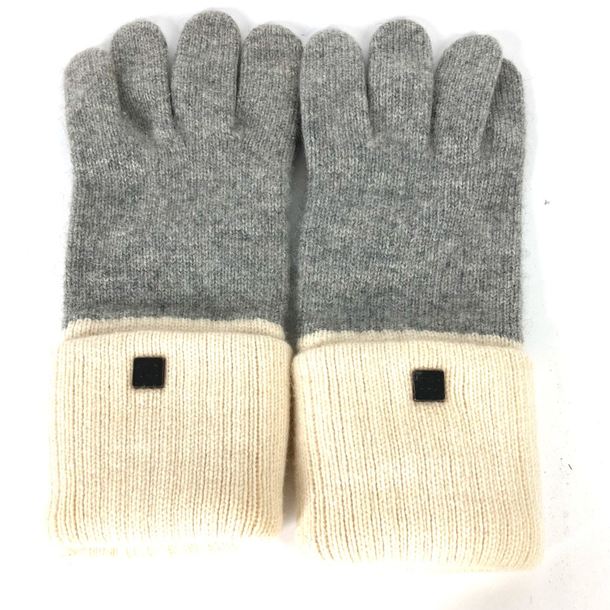 Chanel Sports Glove Bicolor gloves gray Ivory